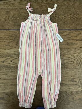 Old Navy Pastel Pink Multi-Stripe Romper